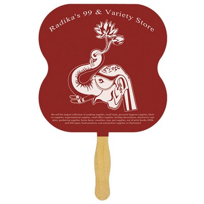 Hourglass Glued Hand Fan (1 Side/ 1 imprint color)